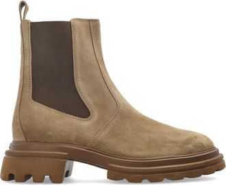 Hogan Leren enkellaarzen - Dames - Chelseaboots - Bruin - 40 EU - Leer - Schoenen