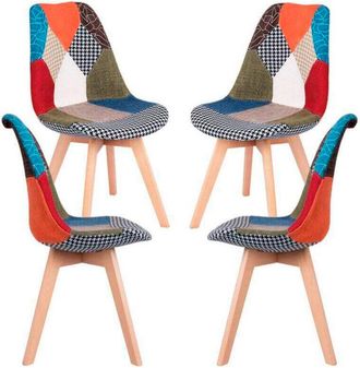 Regalos Miguel Regalos Miguel - Packs Sillas Comedor - Pack 4 Sillas Synk Patchwork - Patchwork Clear