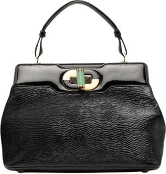 Bulgari Pre-owned Satchel Bag - Dames - Vintage Handtas - Zwart - ONE Size - Leer - Vintage