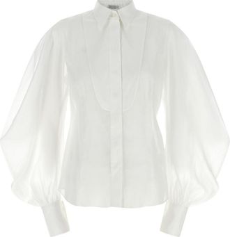 Brunello Cucinelli White Regular Solid Shirt