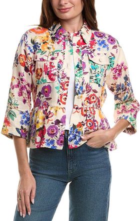 Johnny Was Peplum Linen Jacket