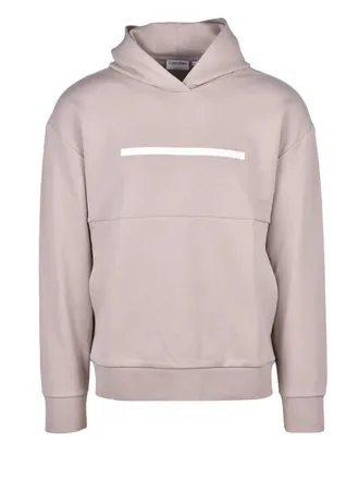 Calvin Klein Beige Cotton-Blend Drawstring Hoodie