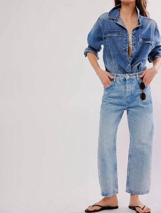Free People Deep Trance Dropped Boyfriend Jeans In Sweet Dreams