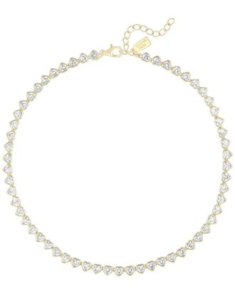 Electric Picks 14K Plated Cz Sweetheart Tennis Necklace