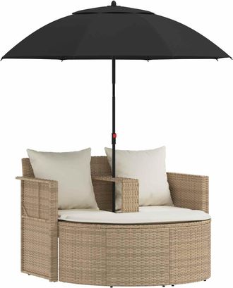 vidaXL Sof&aacute; De Jard&iacute;n 8 Uds. Rat&aacute;n Sint&eacute;tico Beige Y Crema Vidaxl