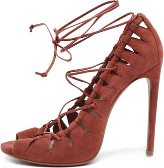 Alaia Pumps stringate 120mm - Marrone
