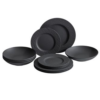 Villeroy & Boch Manufacture Rock 12 Piece Set in Black at Nordstrom