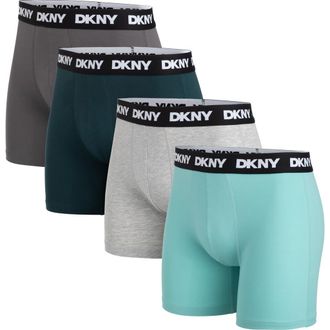 DKNY Back of Four Boxer Briefs in Jet/dark Sea/grey/pool Blue at Nordstrom Rack, Size X-Large