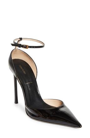 Tom Ford Vertigo Ankle Strap dOrsay Pump in Naa Black at Nordstrom, Size 10.5Us