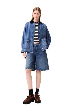 Maje Faded denim jacket in Blue at Nordstrom, Size X-Small