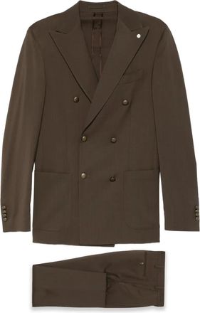 Luigi Bianchi Mantova double-breasted suit - Green