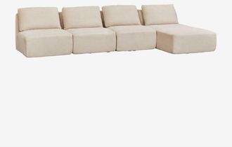 Sklum Sof&aacute; Modular Chaise Longue Derecho De 4 Piezas Pana Envasado Al Vac&iacute;o Temple Sklum