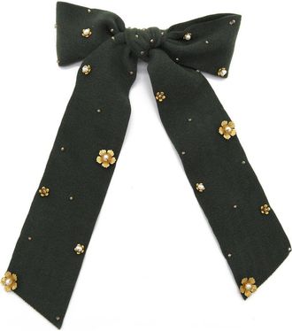 Adiba Zinnia Handmade Barrette in Green at Nordstrom