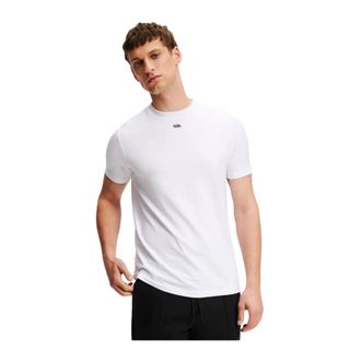 Karl Lagerfeld Tops, Heren, Wit, L, Katoen, Tee-shirts-T-S korte mouwen