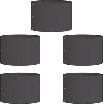 vidaXL Jardineras 5 Pcs Negro 30 X 30 X 20 Cm Acero Vidaxl