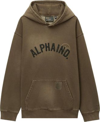 Alpha Industries logo-embroidered hoodie - Brown