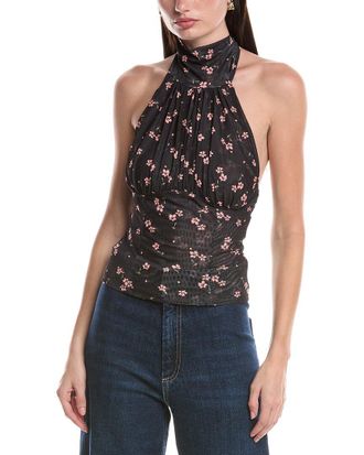 AFRM Afrm Lune Tie Neck Open Back Top