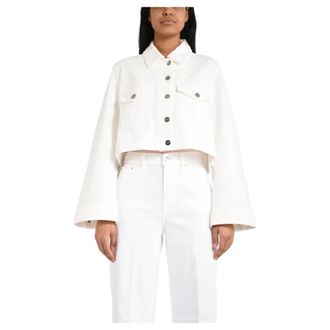 Dondup Denim Jackets, female, White, Size: L Stretch Denim Jacket