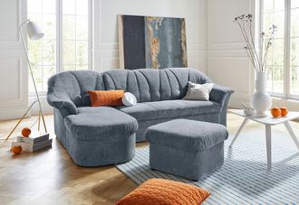 Domo Collection Ecksofa »Pegnitz, elegante Rückensteppung, komfortabel, L-Form« wahlweise mit Bettfunktion