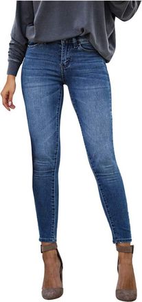 Generic Flared Jeans Women Mid Waisted Denim Button Stretch Slim Pants Calf Length Jeans Womens High Waisted Jeans Jeans Trousers Women (Sky Blue, XL)