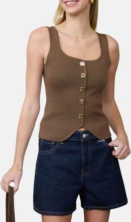 Blu Pepper Buttoned Sweater Tank in Brown at Nordstrom Rack, Size Medium