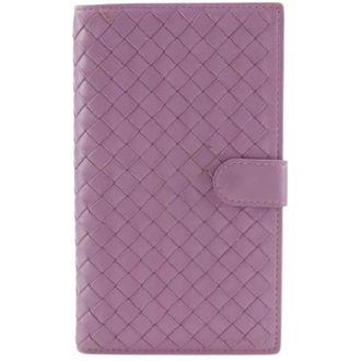 Bottega Veneta Pre-owned Wallets, female, Purple, Size: ONE SIZE Pre-owned Intrecciato Calf Long Wallet