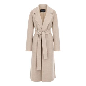 Fabiana Filippi Casha Riemjas - Dames - Jas met riem - Beige - XS - Wol - Jassen