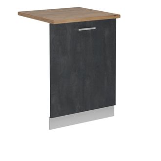 Vicco Panel Frontal Del Lavavajillas R-line, Hormig&oacute;n Negro, 60 Cm, Et Roble