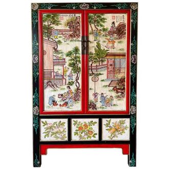 Wanderlust Deco Armario De Madera Negro 108x56x188