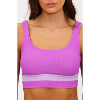 Beach Riot Mackenzine Colorblock Bikini Top in Lavender Violet at Nordstrom Rack, Size X-Small