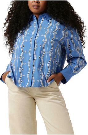 Suncoo Elegante Lydia Blouse - Dames - Blouses - Blauw - XS - Overhemden