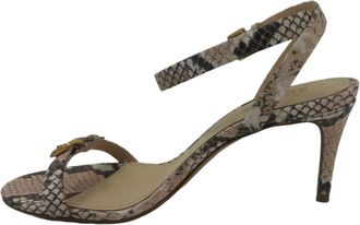 Schutz Womens Aurora Mid Heels In Snake Beige Latte
