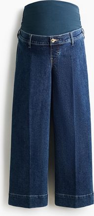 H&M MAMA Wide High Waist Ankle Jeans - Dunkles Denimblau