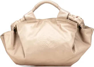 Loewe Pre-owned Womens Leather Top Handle Handbag - Tan - One Size
