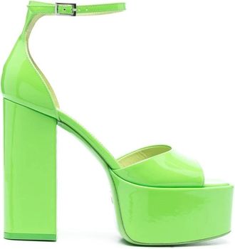 PARIS TEXAS Tatiana Platform Sandal - Dames - Sandalen met hakken - Groen - 40 EU - Leer - Schoenen