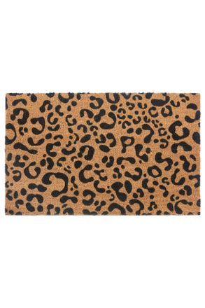 Hanse Home Kokosmatte, Schwarz, Hellbraun, Naturmaterialien, Animalprint, rechteckig, 45x75 cm, rutschfest, f&uuml;r Fu&szlig;bodenheizung geeignet, rutschhemmend, pflegele