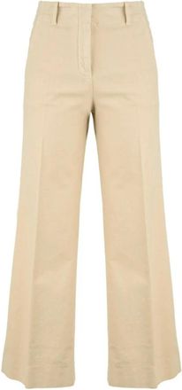 Incotex Wide Broeken - Dames - Wijde Broeken - Beige - M - Broeken