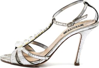 Le Silla 100 mm sandalen met metallic effect - Zilver