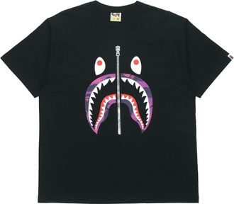 A Bathing Ape Shark Face Half-Zip T-Shirt Black BAPE-SS18-003