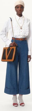 Valentino Garavani Borsa Shopping Media Valentino Garavani Viva Superstar In Nappa Donna NERO/SPEZIA UNI