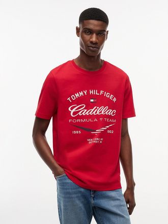Tommy Hilfiger Mens Tommy x Cadillac F1 Team Retro Chevron T-Shirt - Red - XS