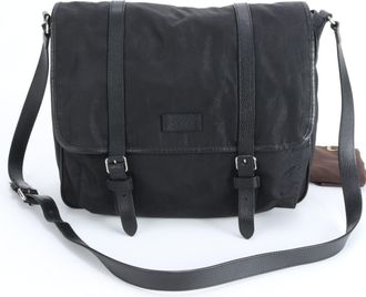 Gucci Black Nylon Leather Shoulder Bag (Pre-Owned)