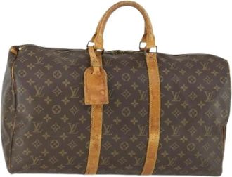 Louis Vuitton Pre-owned Weekend Bags, female, Brown, Size: ONE SIZE Pre-owned Vintage Canvas Weekend Bag