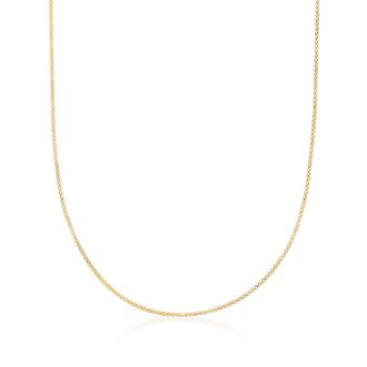 Ross-Simons 1mm 14kt Yellow Gold Adjustable Popcorn-Chain Necklace