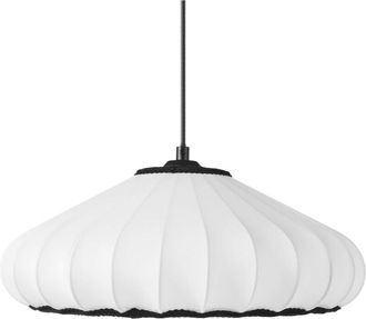 Beliani Lampada a sospensione di design moderno Plafoniera in nylon sintetico Paralume bianco Zulia