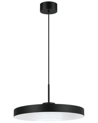 Eglo Eglo Alpicella 1 Light Integrated Led Pendant With Black Finish & Black & White Shade