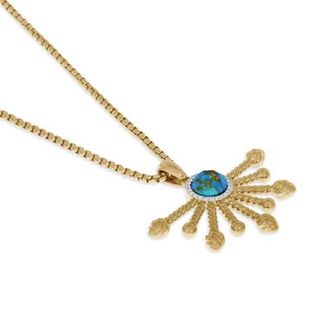 LuvMyJewelry Day Break Gold Plated Silver Turquoise Gemstone Pendant in 14Kt Gold Vermeil On Sterling at Nordstrom
