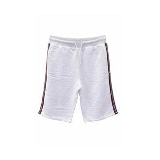 GCDS Casual Shorts, male, White, Size: XL Logo Tape Sweatshorts