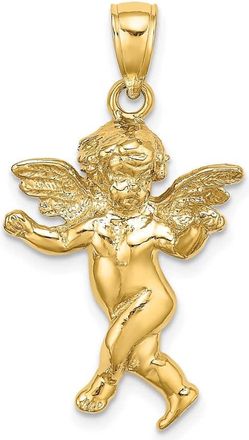 Diamond2Deal 14k Yellow Gold Guardian Angel Walking Charm Pendant