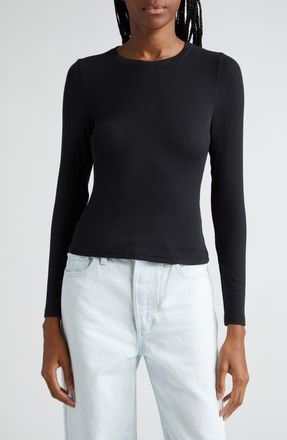 Favorite Daughter The Rib Long Sleeve Top in Black at Nordstrom, Size Xx-Large